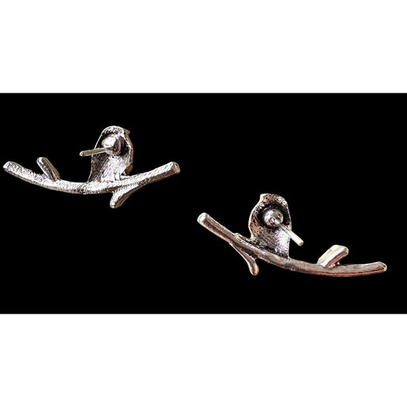 Robin Bird Earrings Ear Climbers New Orange Silver Tree Branch Loved One… - Picture 12 of 12